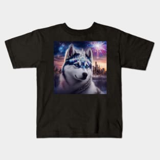 Royal Siberian Husky Kids T-Shirt